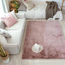 Customized cozy shaggy area rug faux rabbit fur floor carpet for living room